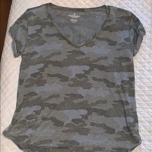American Eagle Camouflage V-Neck Tee